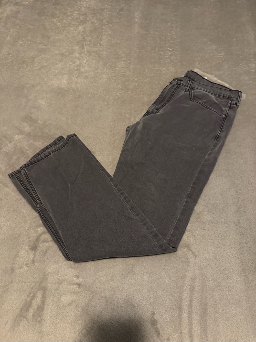 Levi's Gray 514 Straight Pants with Tan Patch